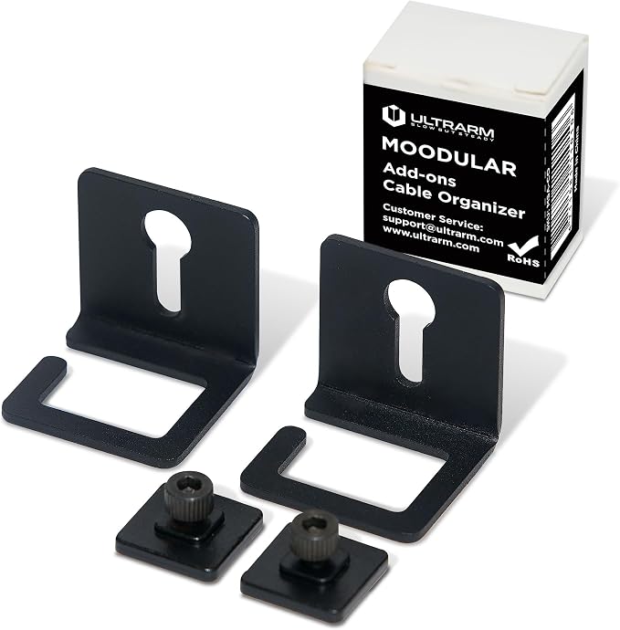 Moodular Cable Organizer 2-Pack Add-On for Rails, Do Not Use Alone | Accessory Only, Cables Organized, Hidden Yet Accessible, Durable & Secure, Tangle-Free & Efficient, Metal, Black, MSA-CO