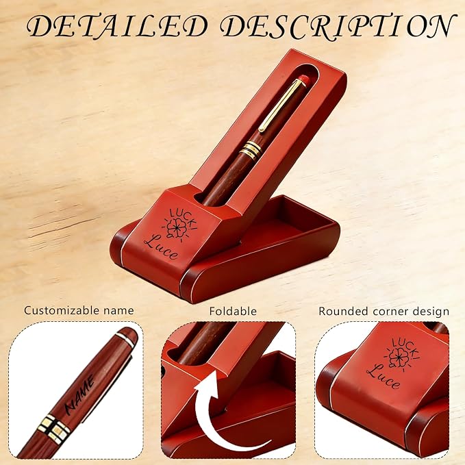 Personalized Ballpoint Engraved Pen with Name Engraved, Elegant Executive Gift for Men Women Boss Teacher Coworker Father's Day Birthday Anniversary (Beech wood color)