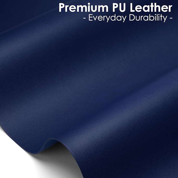 Leather Desk Pad Protector, Waterproof Mouse Pad, PU Desk Mat, Office Desk Cover, Desk Writing Mat for Office/Home/Work/Cubicle (Dark Blue) 23.6x13.7 in