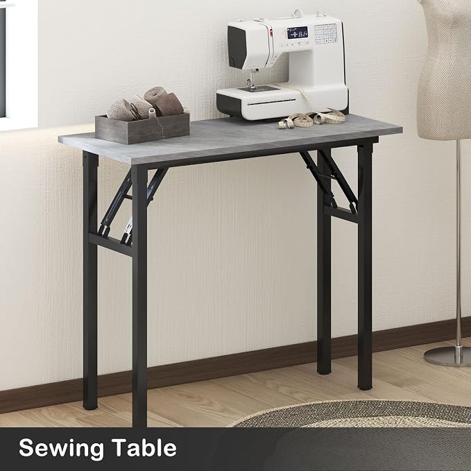 Need Small Desk, 31.5 x 15.7 Inches No Assembly Foldable Writing Table,Sturdy and Heavy Duty Folding Computer Desks for Small Space/Home Office/Dormitory AC5LB(80 * 40)