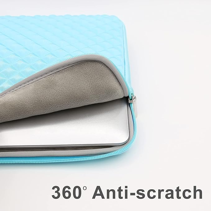 RAINYEAR 15 Inch Laptop Sleeve Diamond Foam Shock Resistant Padded Case Fluffy Lining Cover Carrying Bag Compatible with 15.4" MacBook Pro/Air, Surface Laptop 3/4 15", New XPS 15 Touch (Blue)