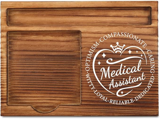 Practical Desk Organizer for Medical Assistants & Healthcare Professionals - Natural Wood with Slots for Sticky Notes, Pens, and Small Office Supplies – Stylish & Functional Workspace Solution,WSH6