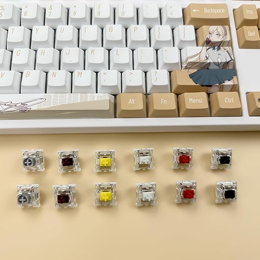 G Pro 3.0 Sliver Switches for Mechanical Keyboard,3-Pin 45gf Linear/Pre-Lubed/Pin-Enhanced Switches(72pcs,Sliver,3-pin)