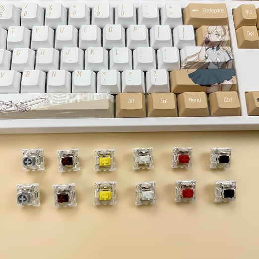 Zjmehty Gateron G Pro 3.0 Speed Sliver Switches for Mechanical Keyboard,3-Pin 45gf Linear/Pre-Lubed/Pin-Enhanced Switches(36pcs,Sliver,3-Pin)