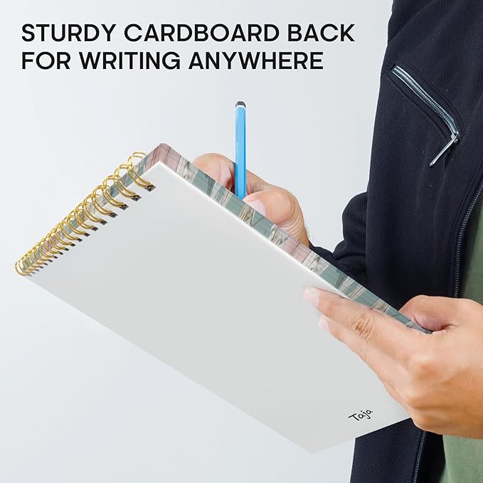 Taja To Do List Notepad - To Do List Notebook for Work with 52 Sheets, 9.8" x 6.5", Undated Daily Planner Perfect for Daily Tasks and Goal Setting, Notepad Suitable for Office, Home & School - Teal Petals