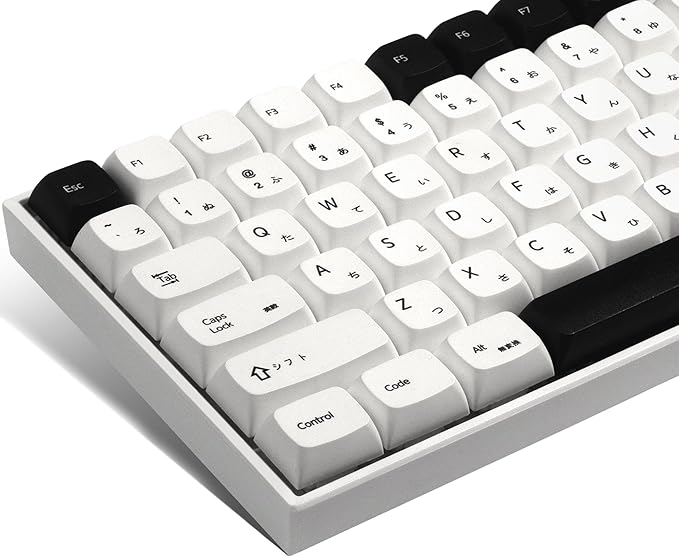 XDA White Keycaps, XVX Japanese PBT Keycap Sets, Bow Key caps 75 Percent Dye-Sublimation Keyboard Keycaps for 61/64/68/84/87/100/104/108 Cherry MX Mechanical Keyboard