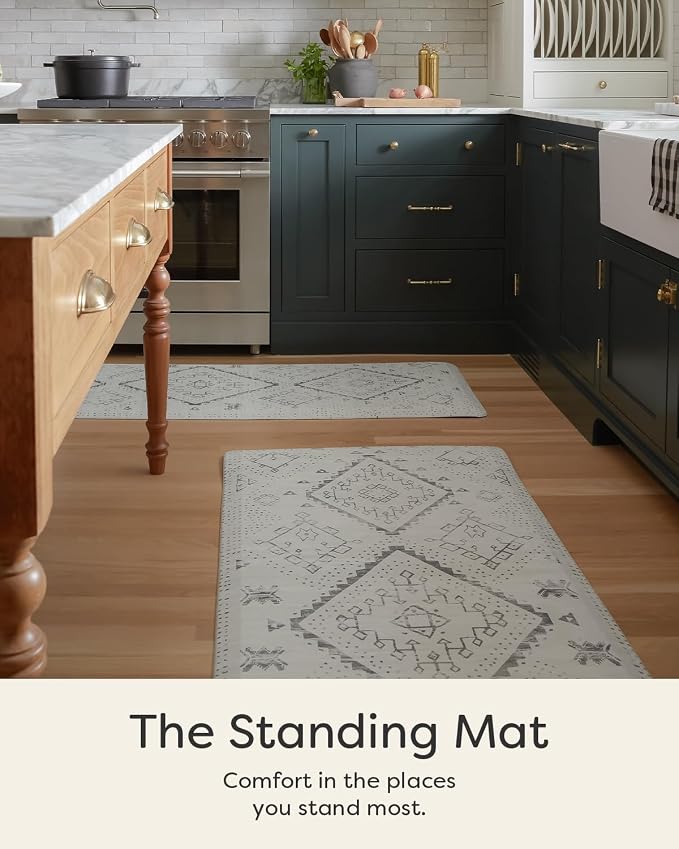 House of Noa Nama Standing Mat – Anti-Fatigue Kitchen Mats for Floor, Cushioned & Non-Slip Kitchen Comfort Mat for Standing, Thick Foam Anti-Fatigue Mat for Kitchen & Workspaces, Ula Avalon 22" x 36"