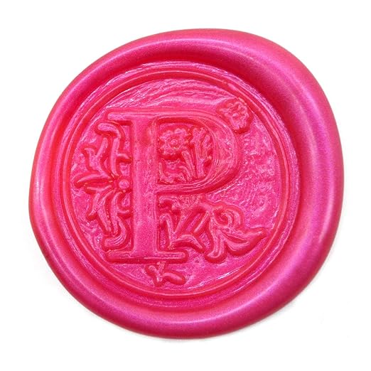 Medieval Initial Alphabet Wax Seal Stamp, Brass Head Wooden Handle, for Thanksgiving Card/Envelope/Gift Wrap/Wedding Engagement Party Invitation - Letter P