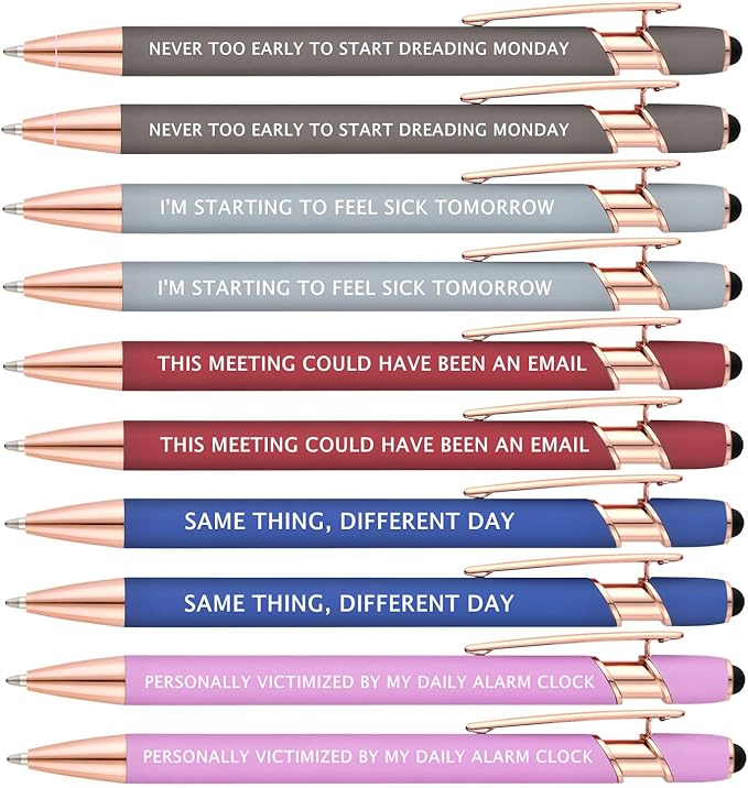 work sucks Ballpoint pen set - funny pens with sayings,Black Ink(work sucks pens)