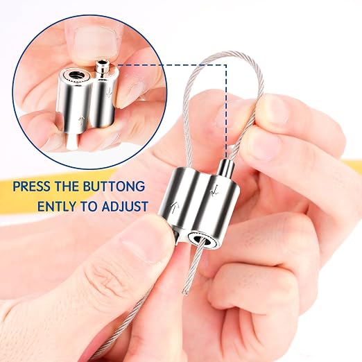 1/16 Inch Cable Clamps, 1/16" M3 304 Stainless Steel Wire Rope Cable Clip Clamp, Two Way Wire Rope Clips for 1.5-2.0mm Wire Rope for Holiday Decorations for Outdoors/Indoors - 8 PCS