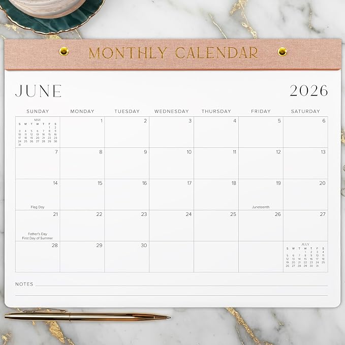 Aesthetic 2026-2027 Desk Calendar - Runs From January 2026 Until July 2027 - Minimalistic Office Desktop/Wall Calendar 14.5"x11.5" for Easy Organizing