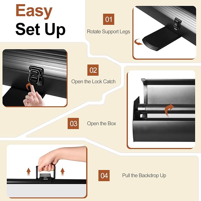 White Backdrop Screen, Collapsible Chroma Key Retractable Photo Background | 74 x 76in Portable Chromakey Panel, Wrinkle Resistant, Pull Up, Video Conference, Live Game, Streaming, Photographic Studio