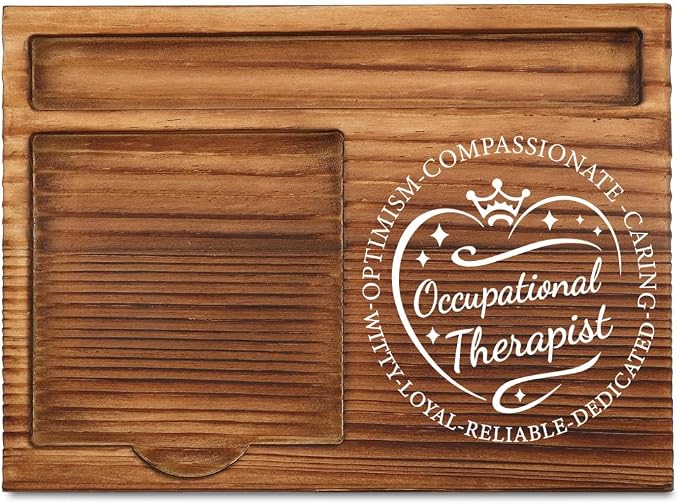 THRXOBN Desk Organizer for Occupational Therapists & Healthcare Professionals - Natural Wood with Slots for Notes, Pens, and Small Office Supplies – Practical & Stylish Workspace Solution,WSH28