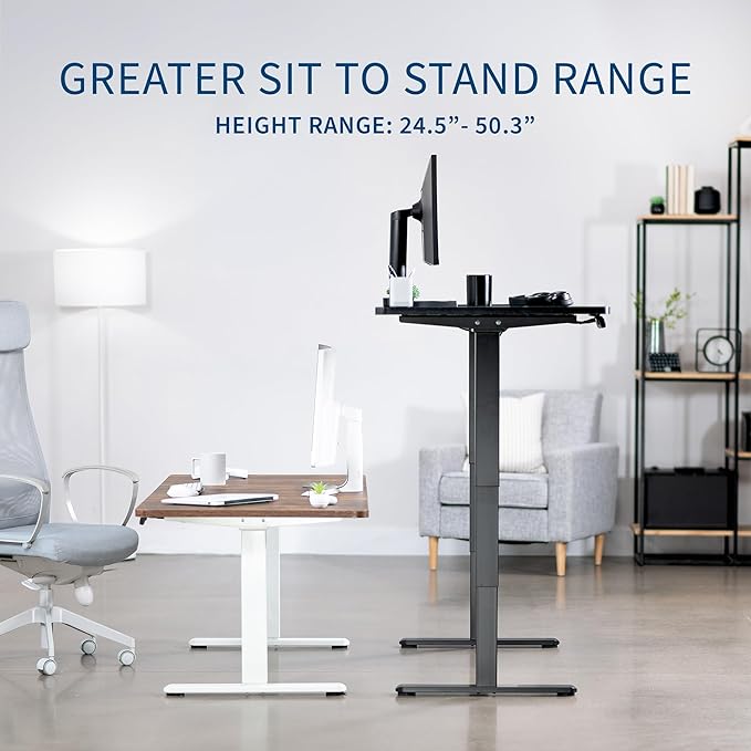 VIVO Electric Dry Erase 71 x 30 in Dual Motor Sit Stand Desk, Memory Height Adjustment, 2B Series, Whiteboard Top Black Frame, DESK-KIT-2B7WE