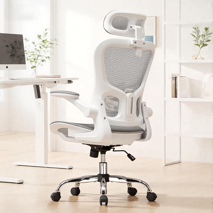 GTPLAYER Office Chair, Home Ergonomic Desk Chair with High Back Mesh, Mesh Office Computer Desk Chairs with Adjustable Lumbar Support, Rolling Work Swivel Task Chairs with 3D Armrests and Headrest