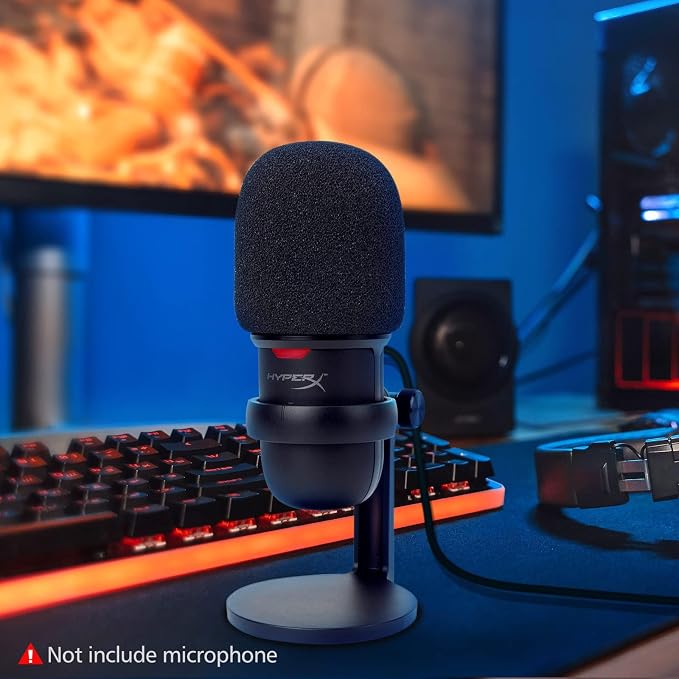SUNMON SoloCast 2 Microphone Pop Filter Windscreen - Noise Reduction Gaming Mic Foam Covers, Mic Foam Cover Pop Filter Compatible with HyperX SoloCast