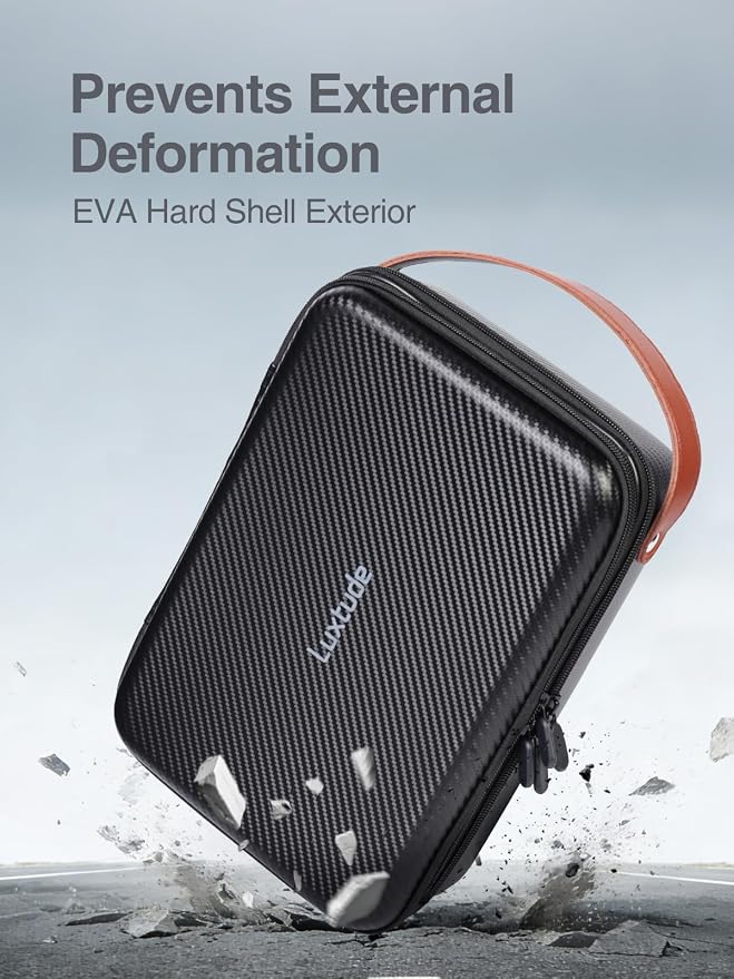 Large Electronics Organizer Travel Case for Chargers and Cords, Waterproof Hard Case for Electronics, Travel Essentials for Chargers/Mouse/USB Drives/SD Cards, Tech Gifts (Case Only)