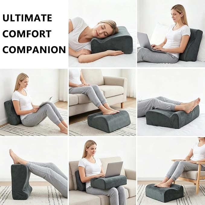 Foot Rest for Under Desk at Work, Ergonomic Footrest Multifunctional 3-Tier Foot Stool, Support Foot Pillow for Office Chair Gaming Chair Leg Elevation Pillow (Gray, One Size)