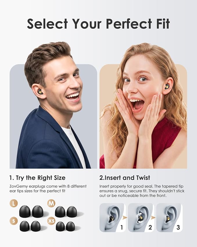 Quiet 2 Ear Plugs, Keychain case, Ultra Comfy, Reusable, 45dB Noise Reduction. Ideal for Sleep, Focus, Travel, Noise Sensitivity. Flexible Hearing Protection + Customizable fit, Black
