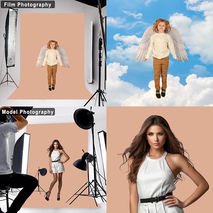 Nude Backdrop for Photoshoot, Professional Photo Backdrop Background Curtain for Product Photography, Portraits, Wedding, Party, Live Streaming Video Recording 10X10 FT (Background Only)