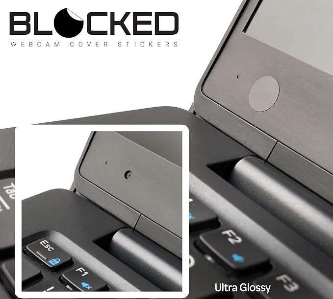 BLOCKED Stackable Webcam/Camera Vinyl Covers | 57 Low-Tack Reusable Webcam Sticker | 3-Sizes | Black 57-Pack (Ultra Glossy)