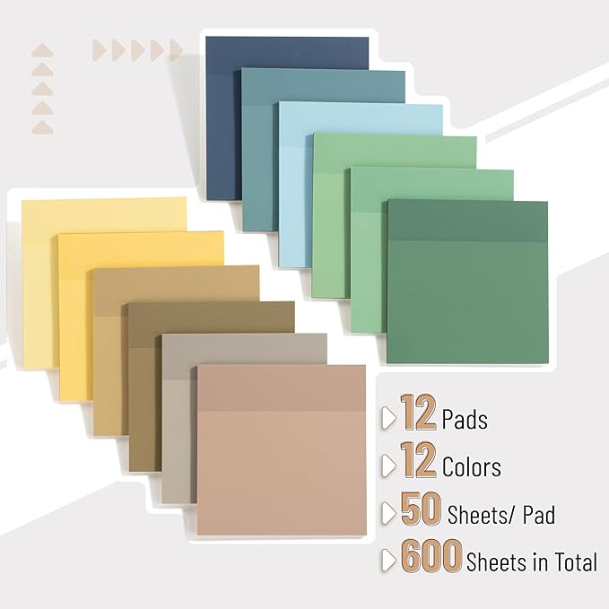 Mr. Pen- Transparent Sticky Notes, 3”x3”, Coastal Calm, 12 Pads, 600 Sheets, Bible Journaling Sticky Notes, See Through Sticky Notes, Stocky Notes for Bible Journaling