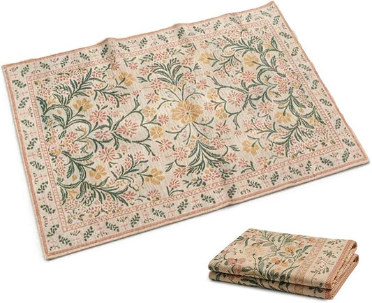 35x47 Inch Floral Desk Rug, Office Rugs for Rolling Chairs, Under Desk Carpet for Hardwood Floor, Small Office Area Rug