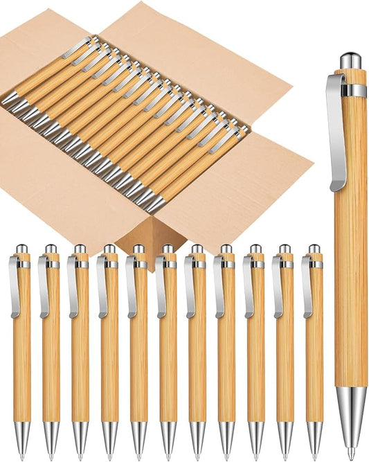 200pcs Bamboo Pens Bulk Wooden Bamboo Pens Engraving Wooden Ballpoint Pen Customizable Gift Pen Bulk