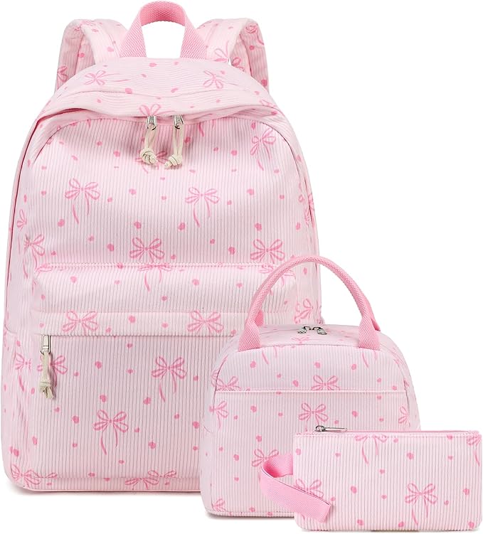 Bluboon School Backpack Set Girls Womens Laptop Bookbag Casual Daypack Fits 15 inch Laptop with Lunch Tote Bag and Pencil Bag