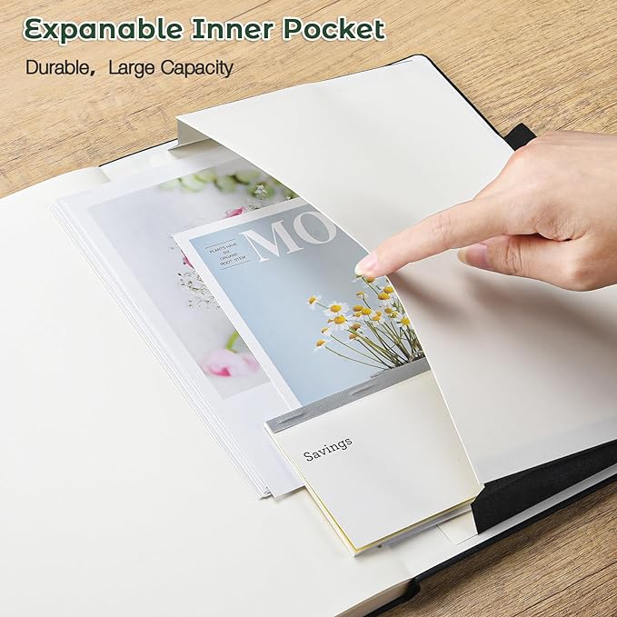 Blank Notebook, Hardcover Sketch Book,8.5 x 5.5 Large Blank Journal, No Bleed Thick Paper Sketchbook for Drawing, Unlined Notebook Journal for Women Men School, A5 Leather Sketchbook Lay Flat, Green