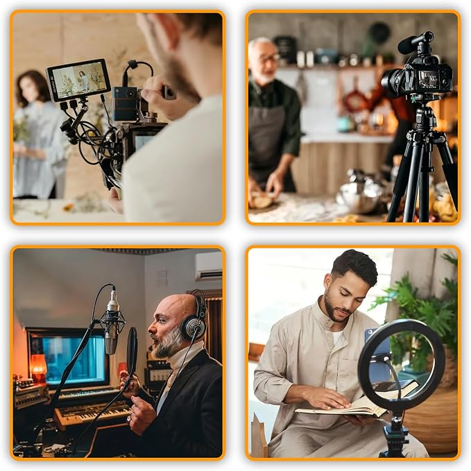 Mic Stand Adapter 5/8 Female to 3/8 MaleThread Screw, 5/8 to 3/8 Adapter for Microphone Stand Mount to Camera Tripod Converter Screw 2 Pack