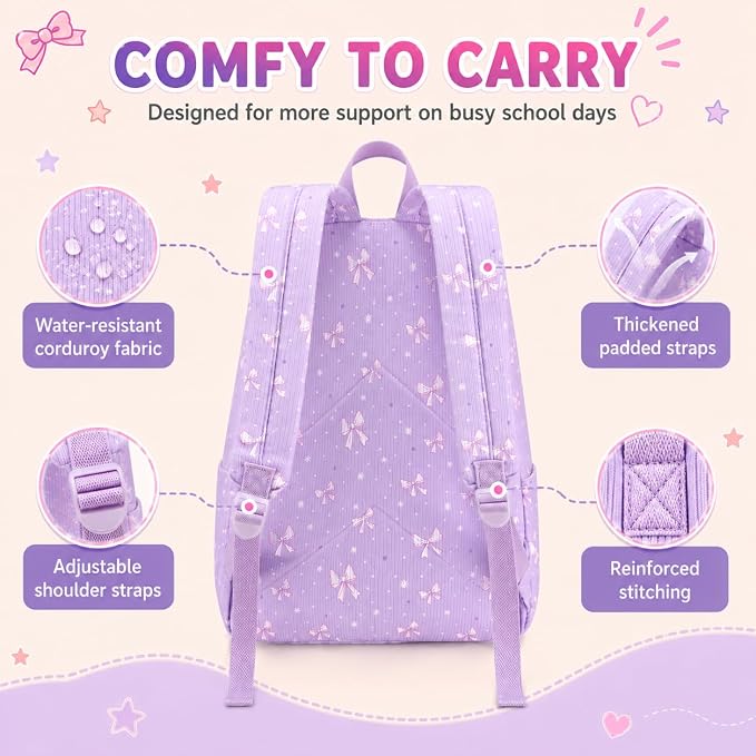 BTOOP School Backpacks for Teen Girls Bookbags Lightweight Kids Backpack School Bags Set with Lunch Box Pencil Case