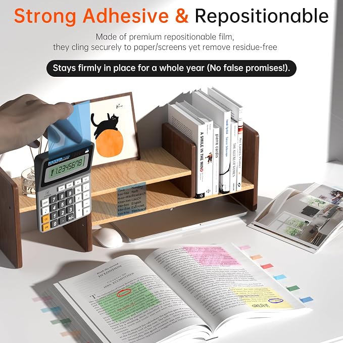 Transparent Sticky Notes with Marker, 【99.9% Transparency, Strong Adhesion,Waterproof 】 MEIGAONE 7 Pack Clear Sticky Note 3x3,Translucent Sticky Note Office,School Supplies