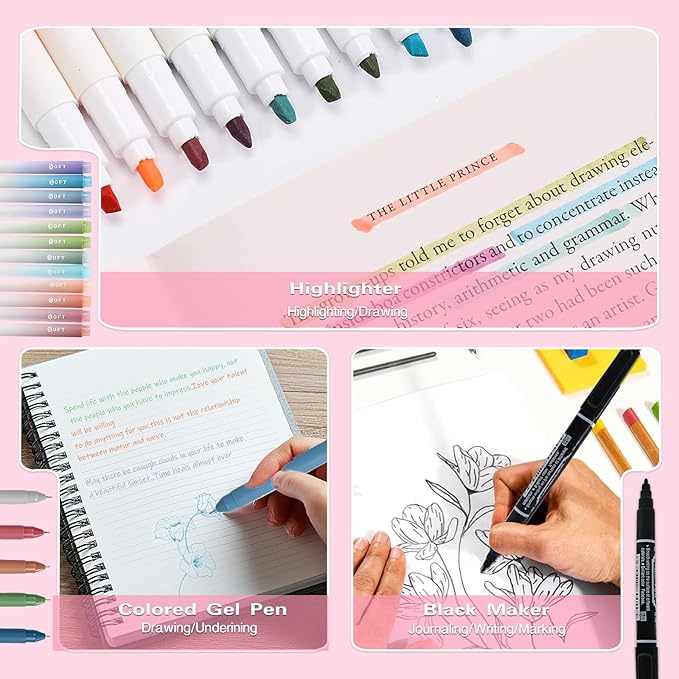 Bible Study Supplies Journaling Kit for Women,123PCS Bible Journaling Kit with Bible Tabs, Bible Highlighters and Pens, Bookmark, Notebook, Washi Tape, Bible Case, Back-to-School Gifts