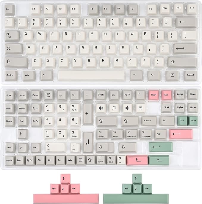 Cherry Profile PBT Keycaps 178 Key Set, Oil Proof Fade Resistant Keycaps Fit 60%/65%/75%/80%/TKL/100% Mechanical Keyboard (9009-Cherry)