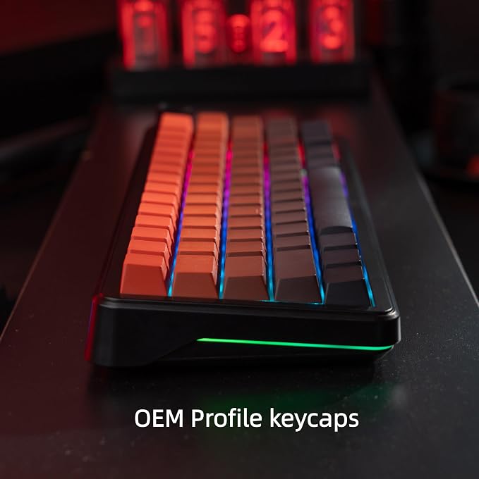 dagaladoo Double Shot PBT Keycaps Set, Shine Through Keyboard keycaps,Side Printed Custom Key caps 60% 75% 100%,OEM Profile Japanese keycap for Mechanical Keyboard MX Switch,Black/red