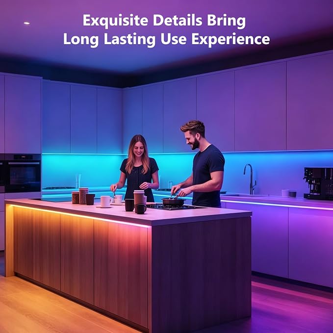 DAYBETTER LED Strip Lights 110ft, Smart Lighting Strips with App Remote Control, RGB Music Sync Color Changing Lights for Bedroom Kitchen Party Home Decor Luces led para cuarto (1 Roll)