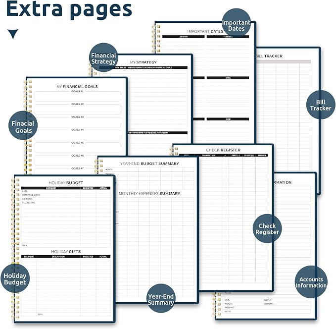 Budget Planner - Monthly Budget Book with Expense Tracker Notebook, Undated Bill Organizer & Finance Planner to Take Control of Your Money, Account Book to Manage Your Finances-Golden Flutter