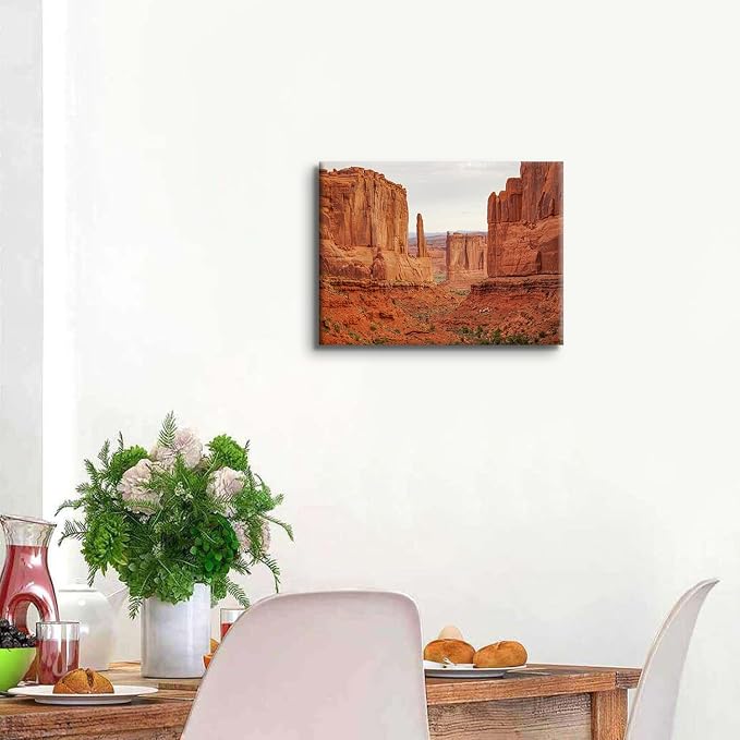 Nature Grand Canyon Wall Art National Park Pictures Wall Decor Living Room Orange Mountain Rock Photograph Painting Canvas Prints Western Art Modern Artwork for Bedroom Office Home Decoration 12x16"