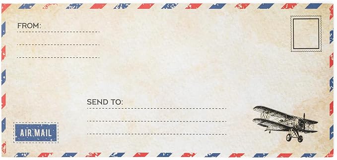 60 Pack Airmail Paper and Envelopes Set - Blue Writing Paper for Invitations, Love Letters, Letters to Troops, Christmas Letter - 8.5 x 11 Inch