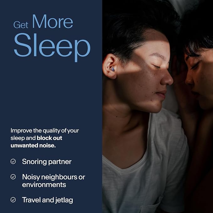 Alpine SleepDeep Earplugs for Sleeping – Side Sleepers & Snoring – Ultra-Soft Noise Reducing Earplugs – 27dB SNR – Hypoallergenic, Silicone-Free – 1 Pair (S)