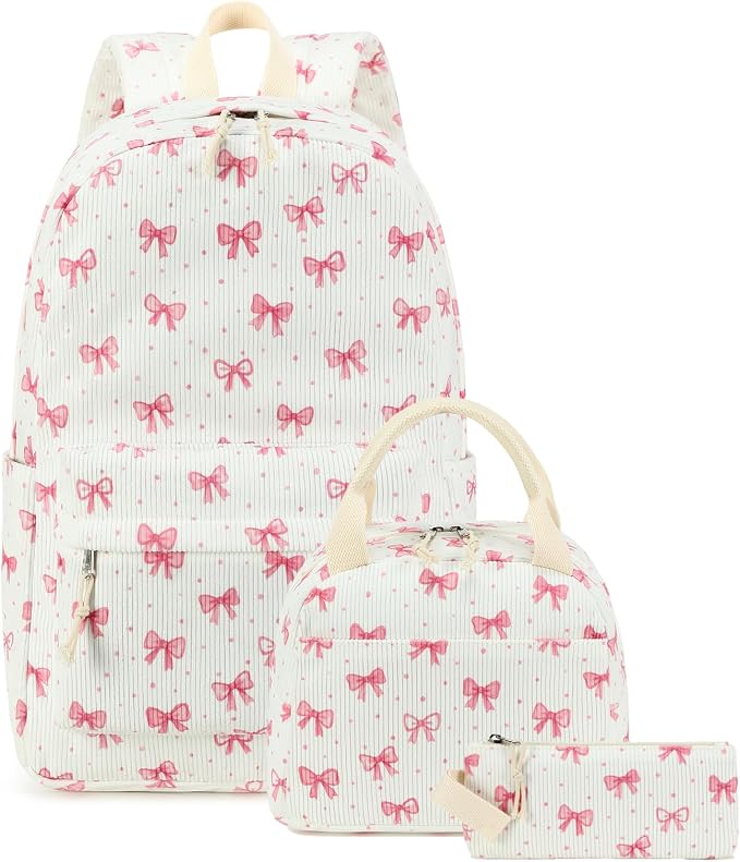 Bluboon School Backpack Set Girls Womens Laptop Bookbag Casual Daypack Fits 15 inch Laptop with Lunch Tote Bag and Pencil Bag