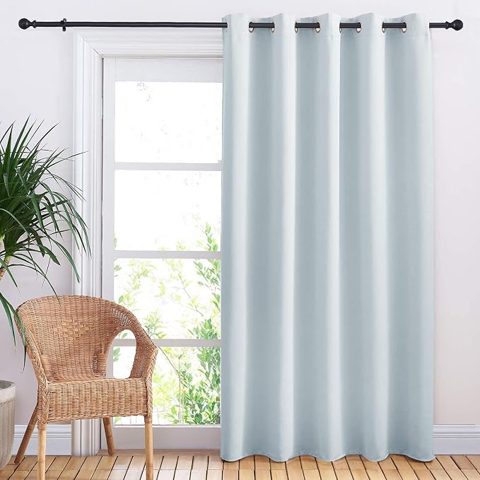 NICETOWN Patio Door Curtain Vertical Blinds, Reduce Sunlight Grommet Top Room Divider Curtain Panel Screen Partitions for Furniture Protecting (Cloud Grey, 70 inches Wide x 84 inches Long)