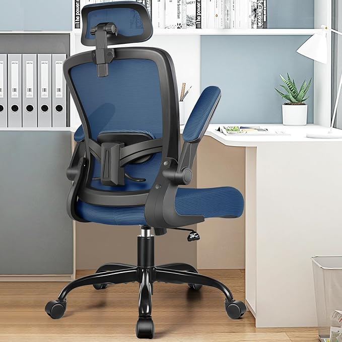 FelixKing Office Chair, Desk Chair with Adjustable Lumbar Support, Ergonomic Computer Chair with High Back and Armrest, Adjustable Height Gaming Chair Home Office Swivel Chair(Navy)