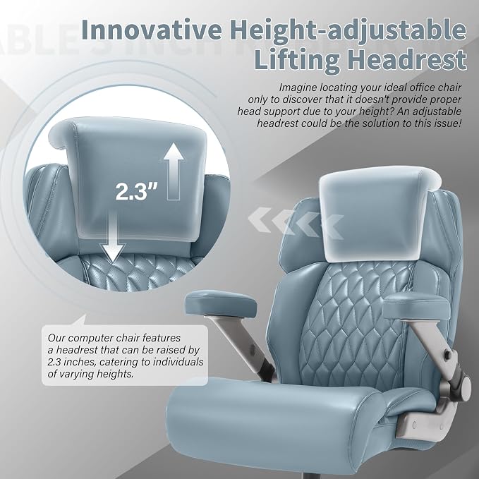 Big and Tall Office Chair 700lbs, Ergonomic High Back Computer Desk Chair | Adjustable Headrest&Lumbar Support, 3D Flip Arms, Large Wheels, Heavy Duty Metal Base, Thick Padded Wide Seat Executive Chair