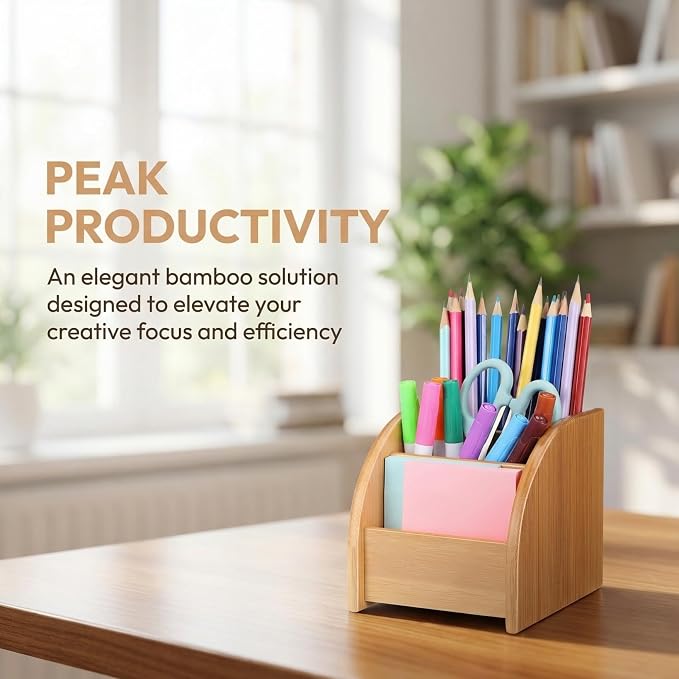 GALPADA Pen Holder Desk Organizer Desktop Storage Box for Pens Pencils Markers and Office Supplies 4.92 X 4.52 X 4.52 in Minimalist Design for Home Office and Classroom