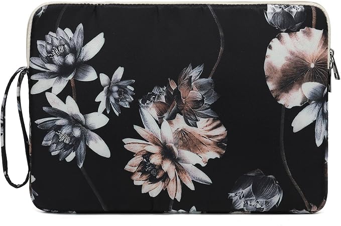 Laptop Sleeve 13.3 inch14 Inch, 15.6inchWater Resistant Traveling Computer Cover with Handle, Shockproof Protective Carrying Laptop Case (Y8-Lotus, 12.5 inch-13.5 inch)