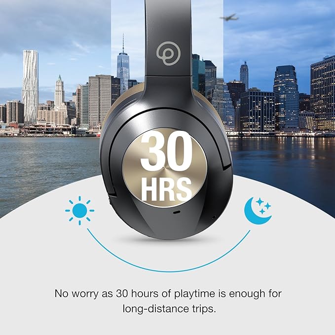 Upgrade Pro‑level Hybrid Active Noise Cancelling Headphones with HD Sound, Wireless Bluetooth Headphones Over The Ear Unequaled Comfort, Vivid Deep Bass, for Home Office Travel Birthday Gift Pcs