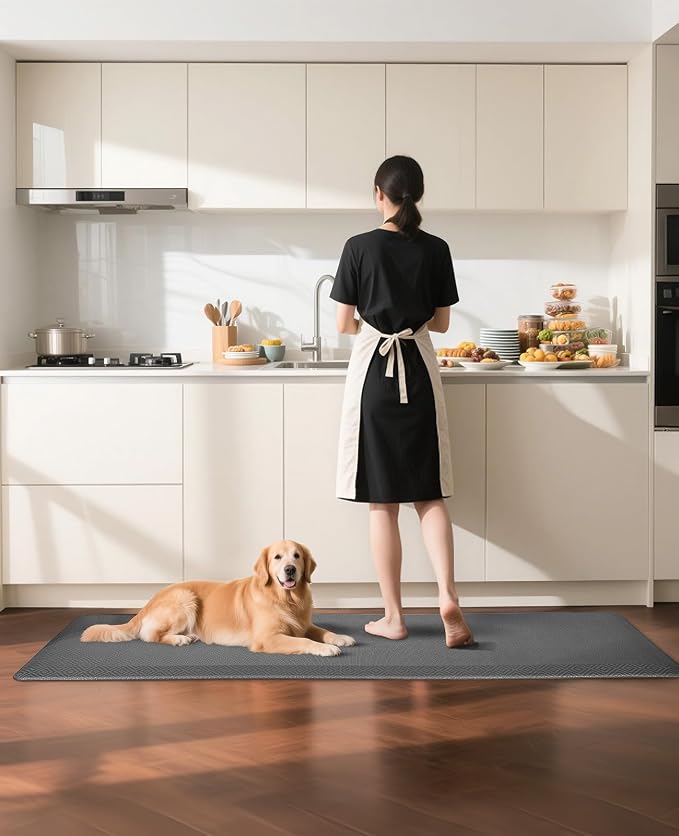 Ophanie Kitchen Mats for Floor,3/4 inch Thick,20x60 Anti Fatigue Cushioned Mat with 99+ Pairs of Anti-Slip Bottom Ridges,Kitchen Rugs,Waterproof,Comfort Ergonomic Standing Mat for Office,Home,Sink
