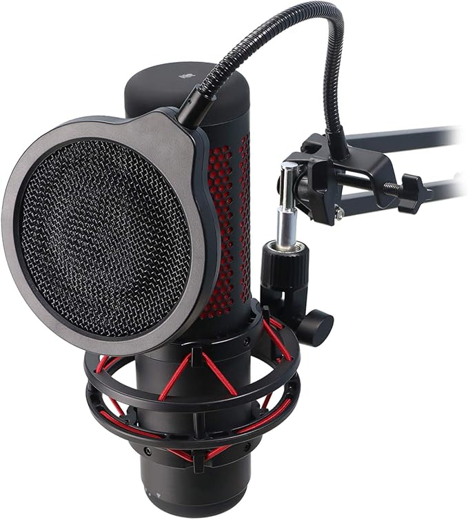 QuadCast Pop Filter - Metal Windscreen for HyperX QuadCast Microphone (4 Inch 3 Layers), Professional Mic Pop Screen by YOUSHARES